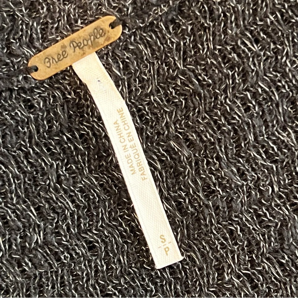 Free People Boho Wrap Sweater Womens Charcoal Funnel Neck Pullover Small - Picture 7 of 10